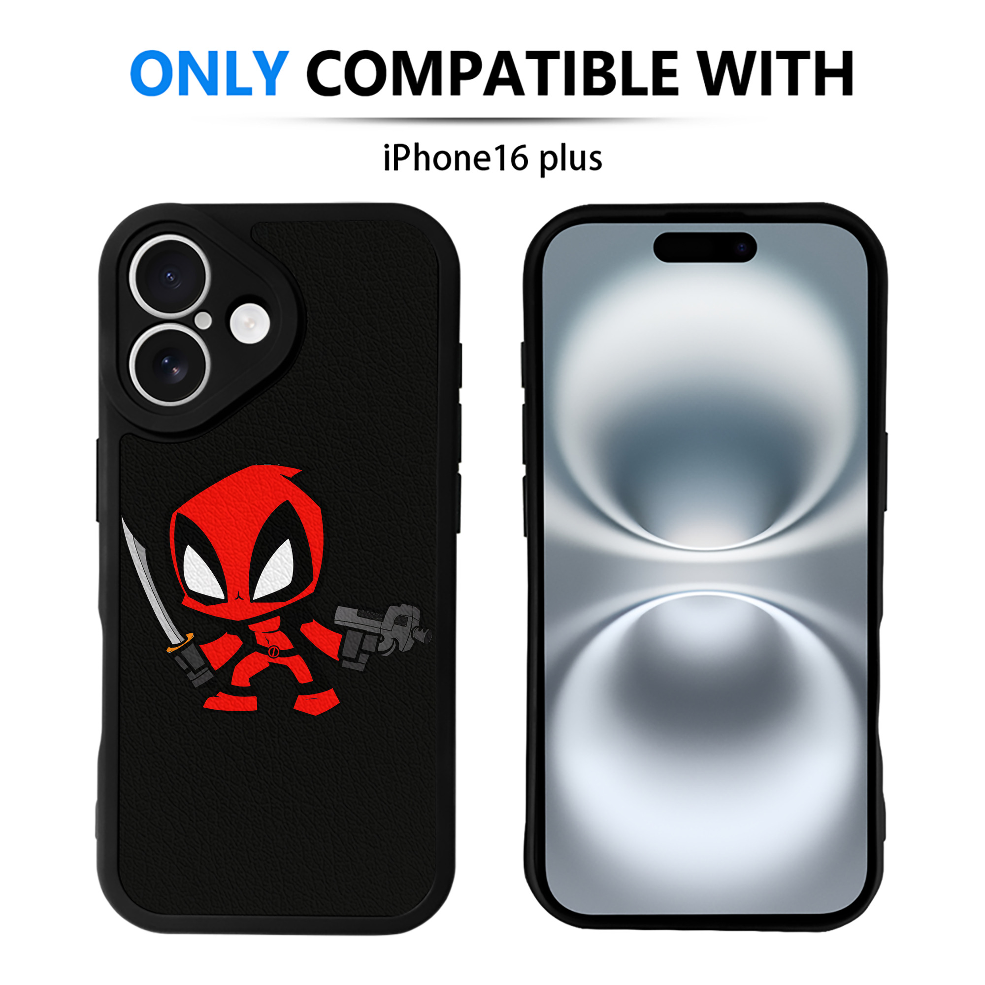 （画像用） Deadpool デッドプール 【iPhone 16シリーズ対応】シリコンスマホケース（レザー調） 材質：シリコン